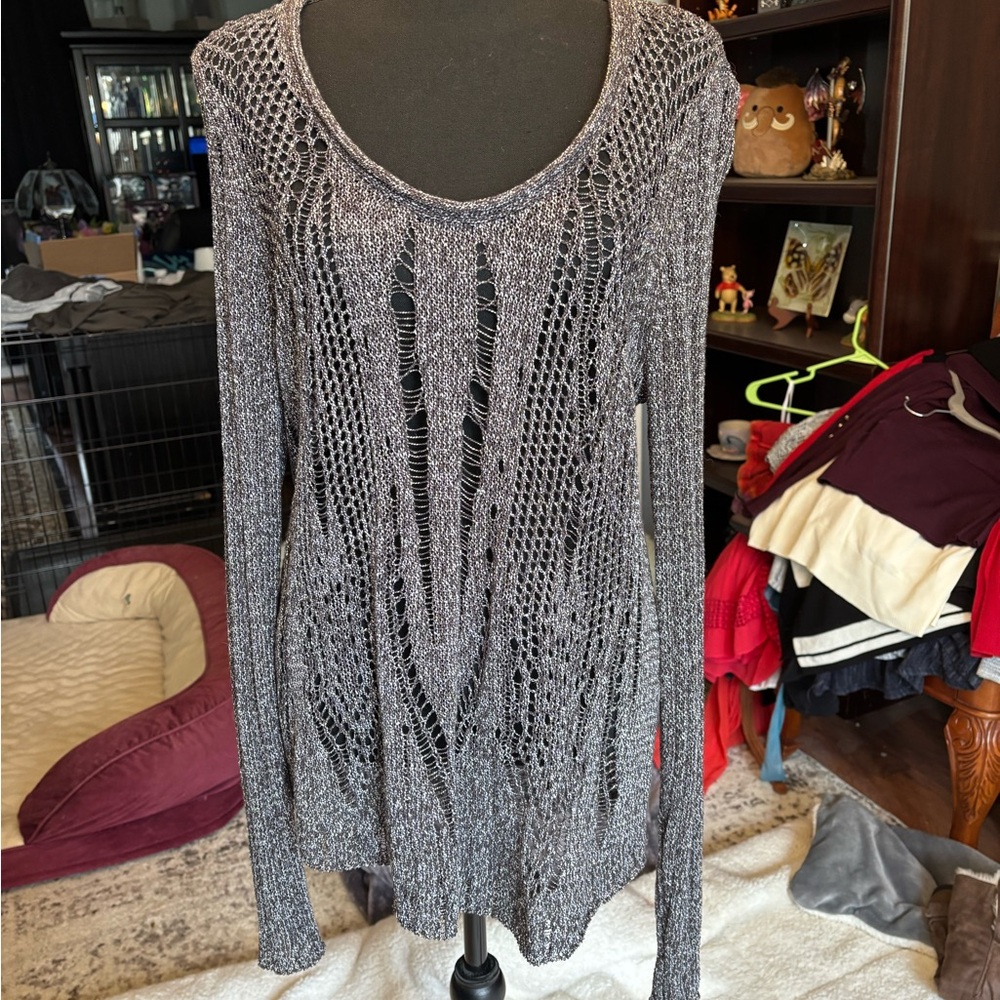 Simply Vera Vera Wang Black and White Knit Sweater